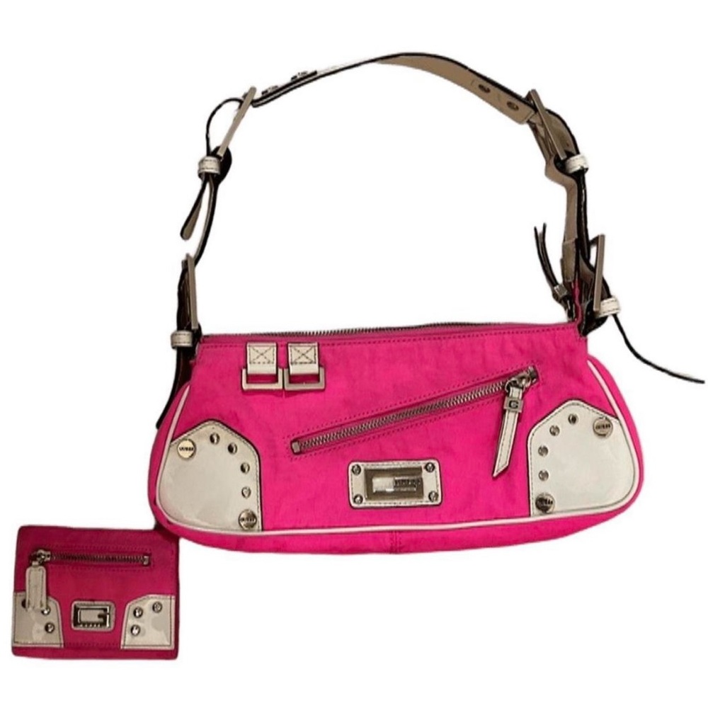 Guess Pink White Bag & Wallet